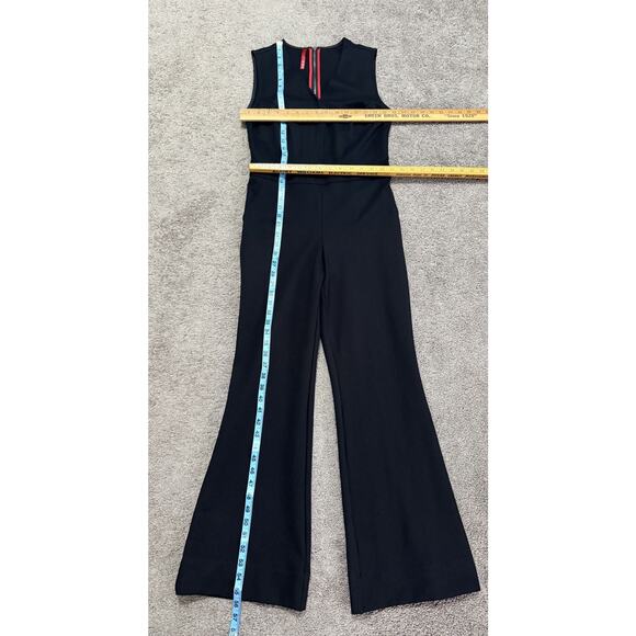 SPANX The Perfect Sleeveless Ponte Flare Stretch Jumpsuit Womens Size S Black - Picture 15 of 16